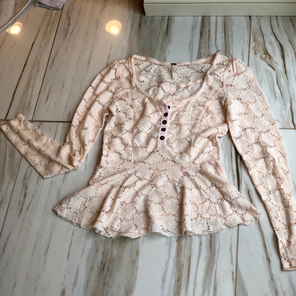 Lace peplum free people top